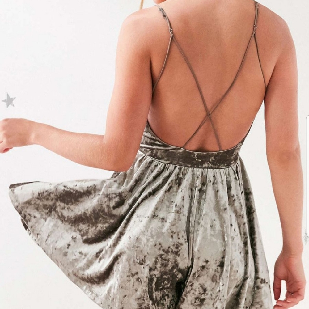 LA Hearts Crushed Velvet Romper